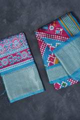 Elegant Kanchipuram Semi Silk Saree with Intricate Ikkat Design