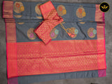 Soft Semi Silk Saree With Fully Stitched Jacquard Blouse