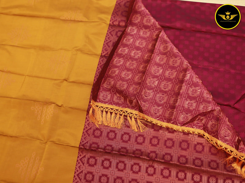 Exquisite Rangoli Art Silk Saree with Kolam Design - Lightweight