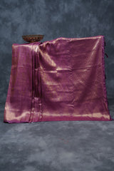 Wine Color Soft Semi-Silk Saree With A stitched Blouse