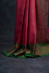 Royal Banarasi Tissue Saree with Green Border - Elegance Meets Comfort