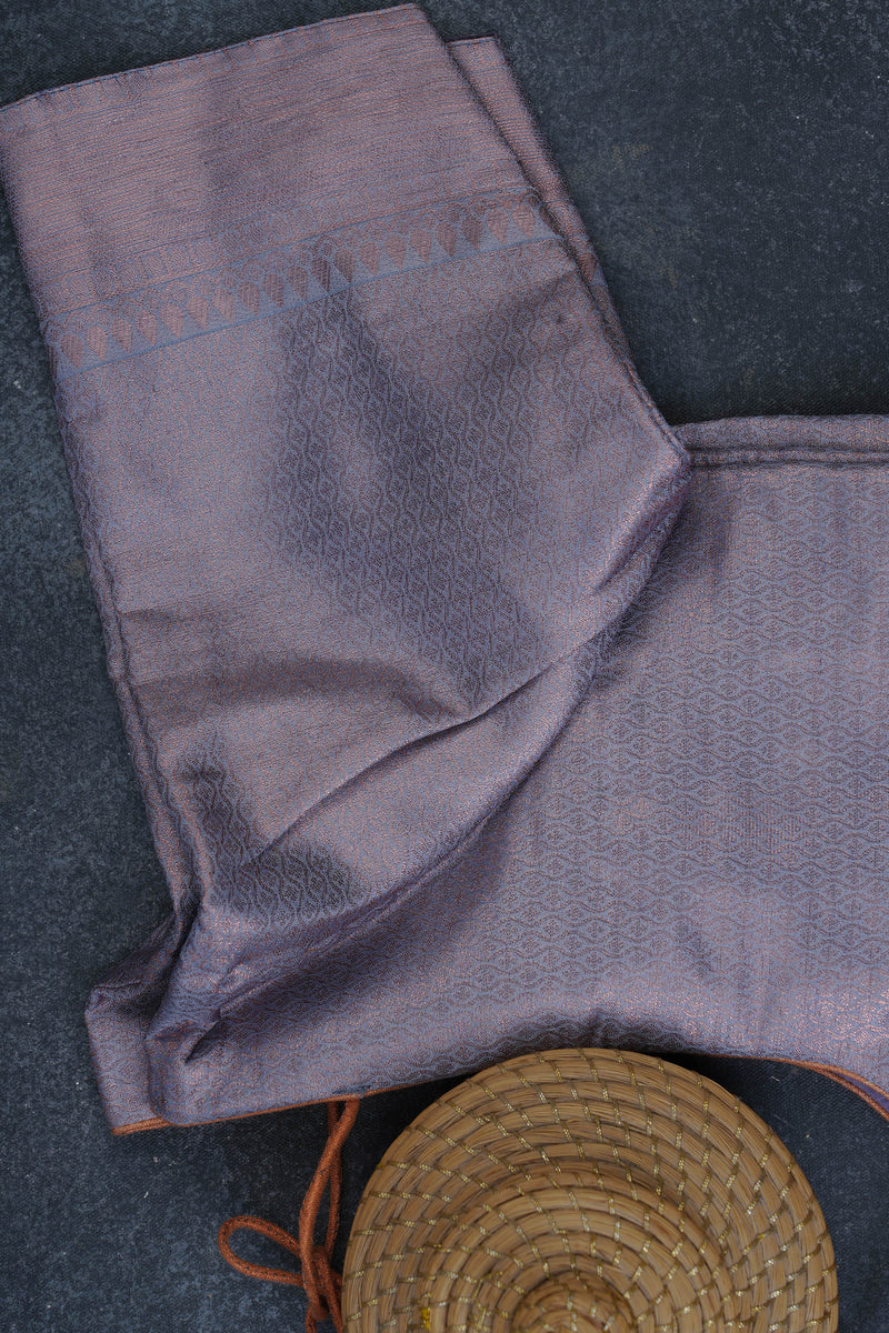 Luxurious Semi-Soft Silk Saree with Copper Zari Weaving