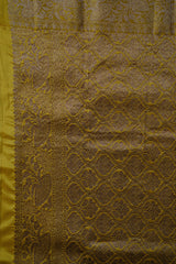 Elegant Handloom Banarasi Tussar Silk Saree - Antique Jari Work Accent