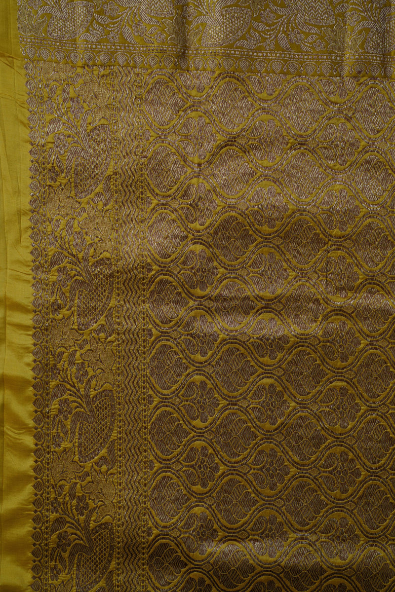 Elegant Handloom Banarasi Tussar Silk Saree - Antique Jari Work Accent