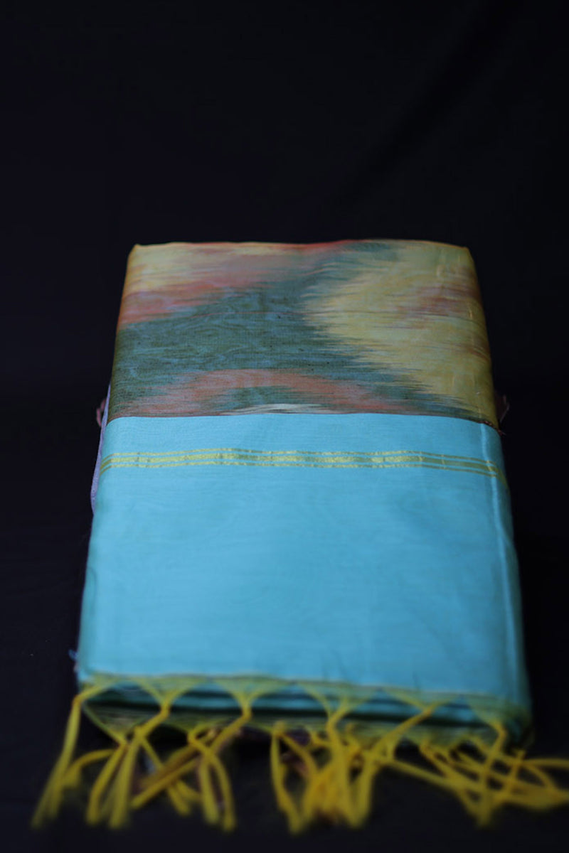 Pure Cotton Saree with Timeless Pochampally Design & Matching Blouse