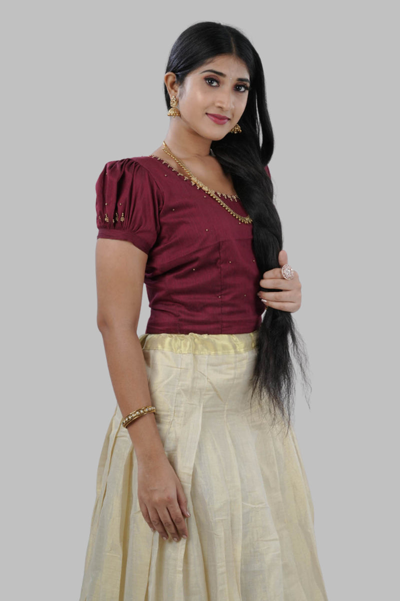 High-quality Kerala Cotton Lehenga Set in Golden Tissue fabric