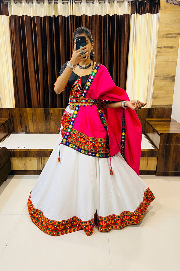Make a Dazzling Statement with our Lehenga Chaniya Choli in White