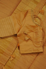 Gold Kanchi Organza Saree with Kanchi Border - Fully Stitched Blouse
