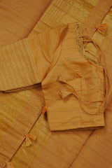 Gold Kanchi Organza Saree with Kanchi Border - Fully Stitched Blouse