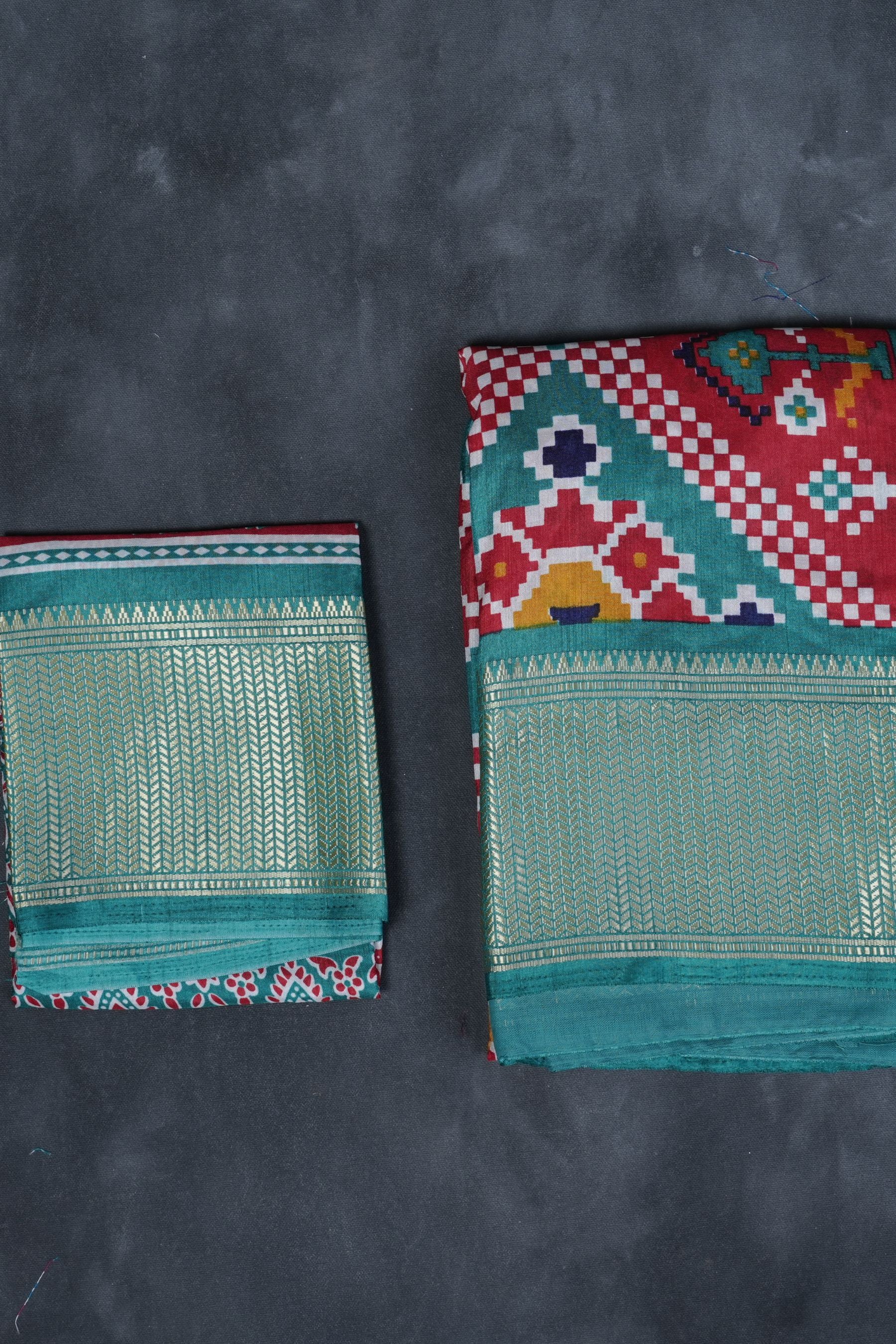 Elegant Kanchipuram Semi-Silk Saree with Ikkat design Saree JCS Fashions