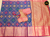 Traditional Banarasi Handloom Saree With intricate zari work throughout