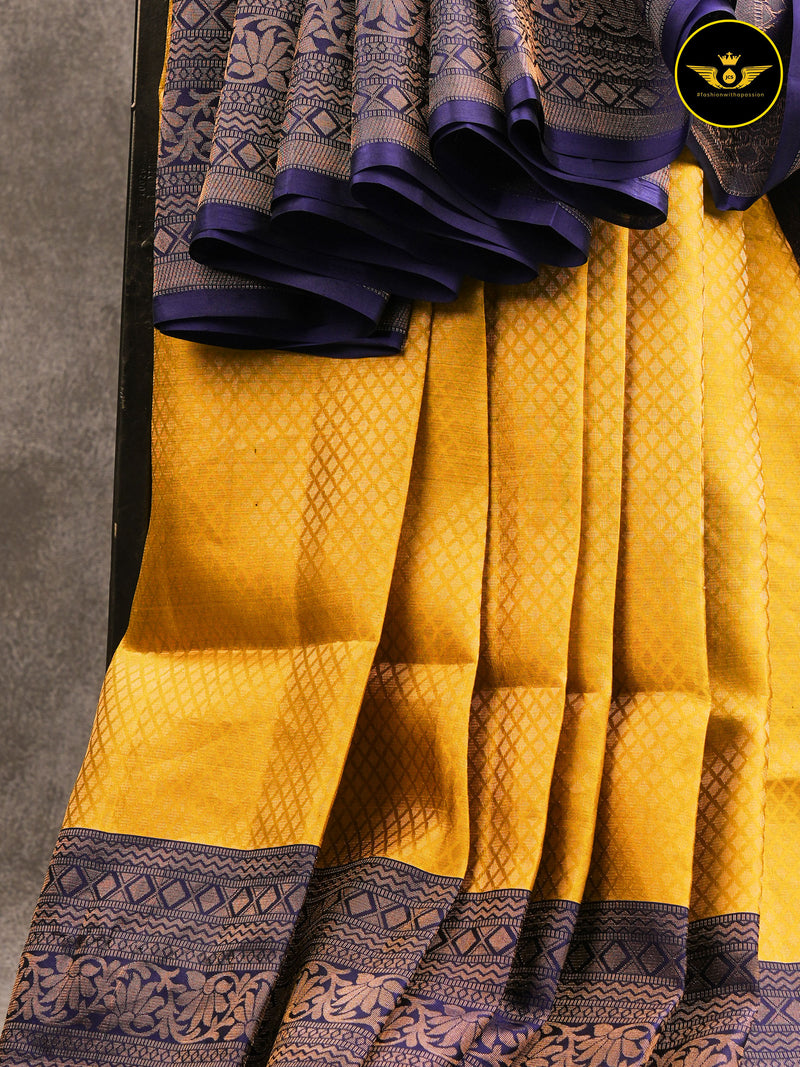 Hand Woven Jari Pure Kanchipuram Soft Silk Saree