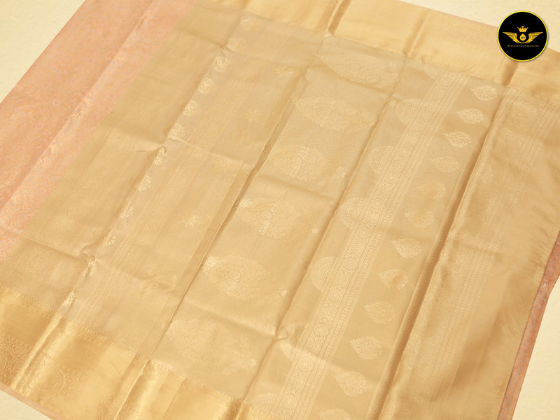 Kanchipuram Semi-Bridal Saree with Dazzling Zari Work throughout