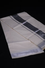 Authentic Kerala Cotton Saree with White Zari Border Saree JCS Fashions