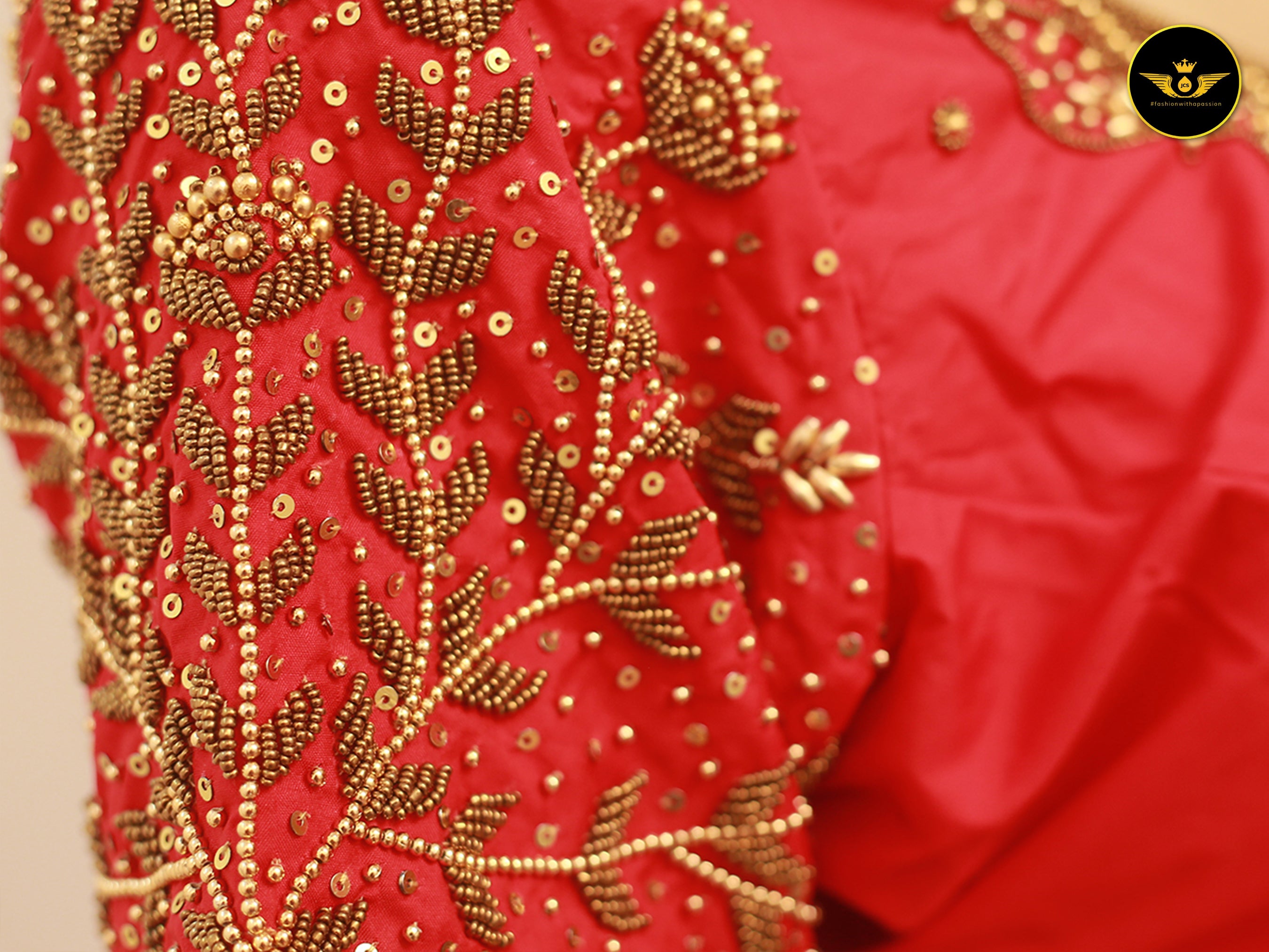 Luxurious Indian Aari Work Silk Blouse With Latkan Blouse JCS Fashions