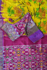 Elegant Gadwal Patola Weaved Border Saree with Kanchi Zari detail