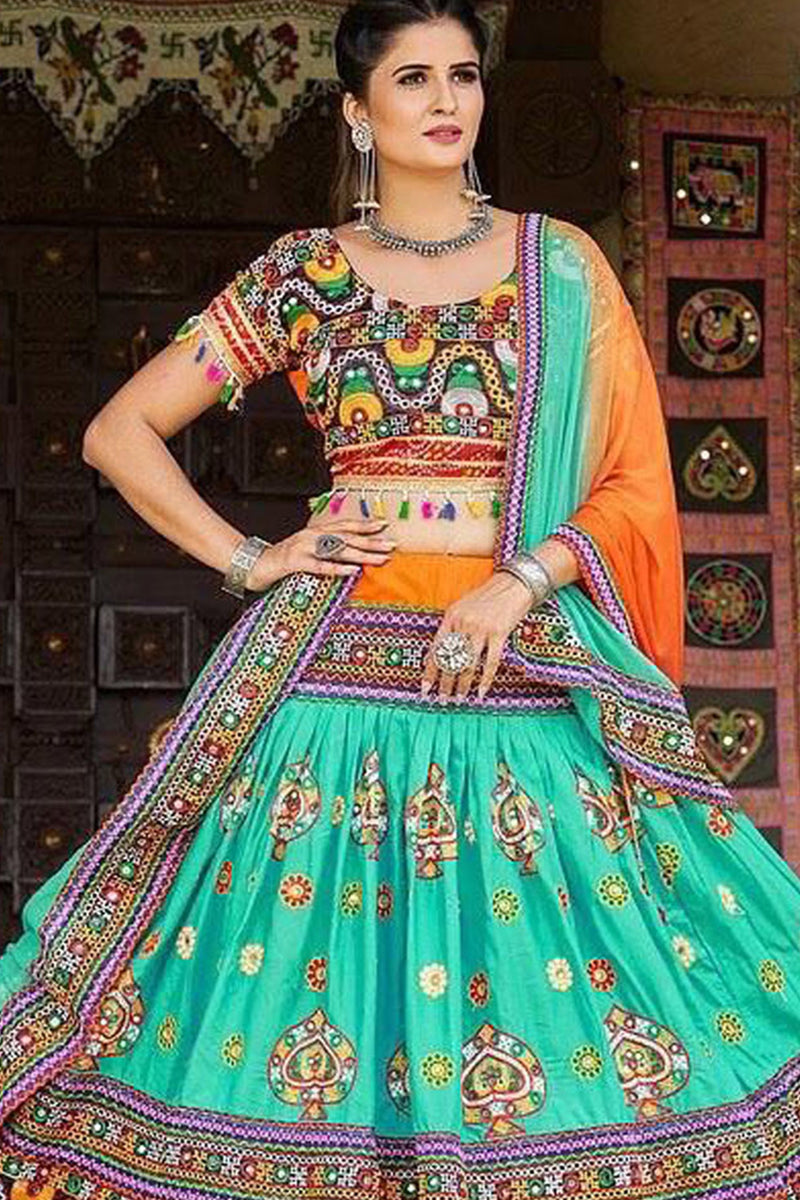 Graceful Green Designer Party Wear for Navratri