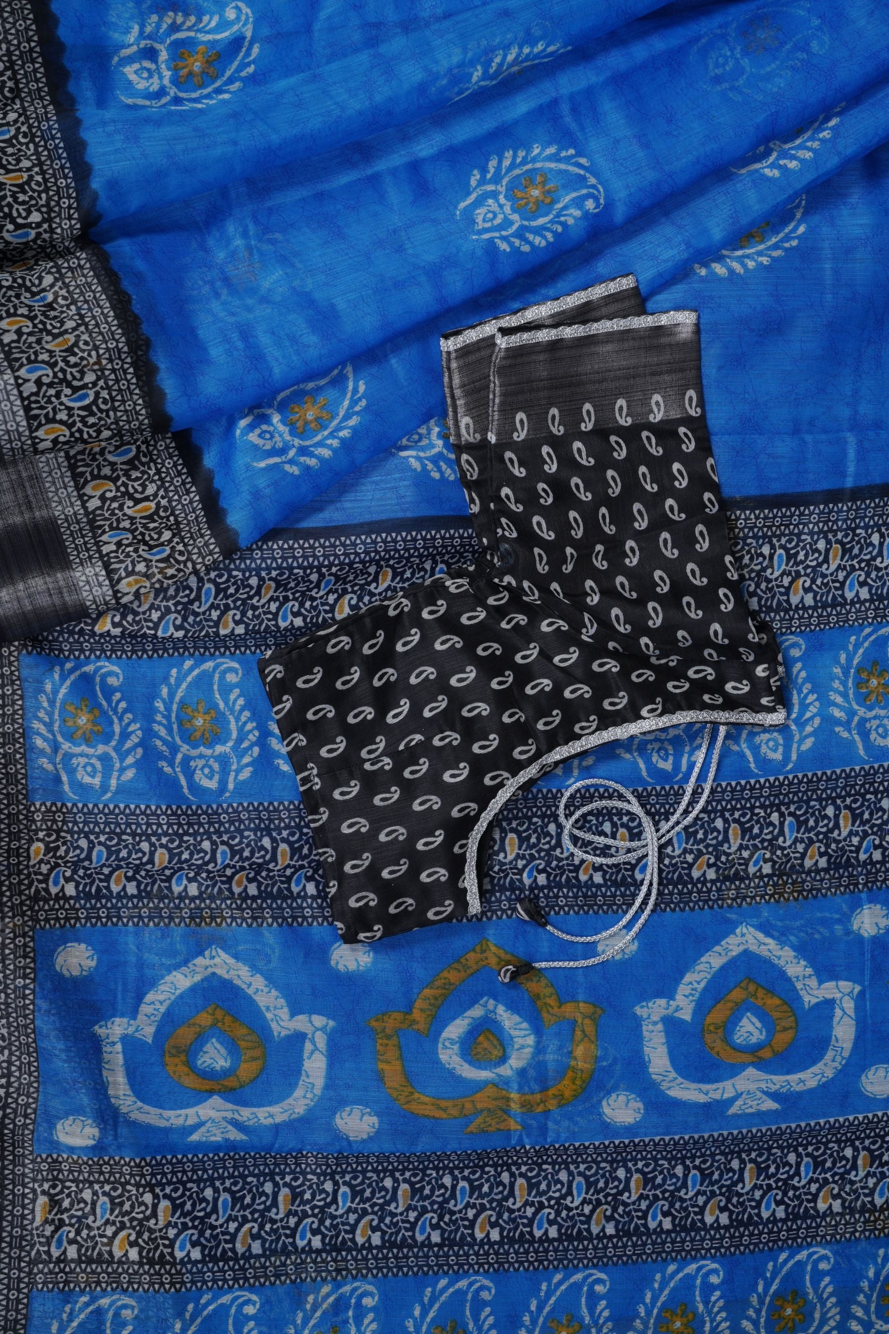 Soft Jute Sarees with Bhandini Prints & Elegant Kaddi Border – Shop Now! SAREE JCS Fashions