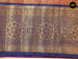 Banarasi Handloon Saree: All-Over Zari Butta with Contrast Border