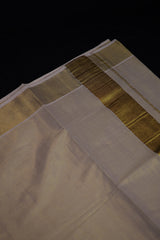 Traditional Kerala Cotton Dhoti, Veshti with gold Zari by JCSFashions - Elegance & Comfort