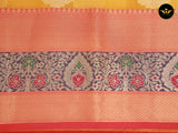 Premium Organza Pattu Saree With Contrast Brocade Blouse