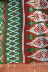 Exquisite Kanchipuram Semi Silk Ikkat Saree & Complementary Blouse Piece
