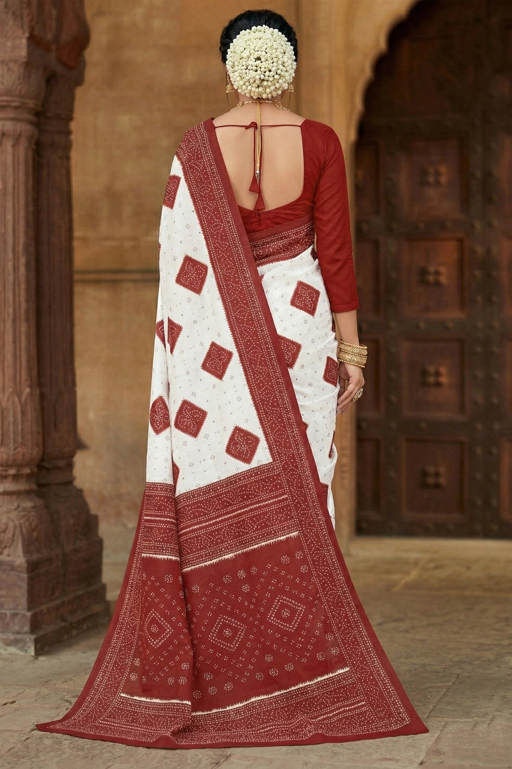 Red Velvet Pure Cotton printed saree, blouse not included, pure cotton fabric