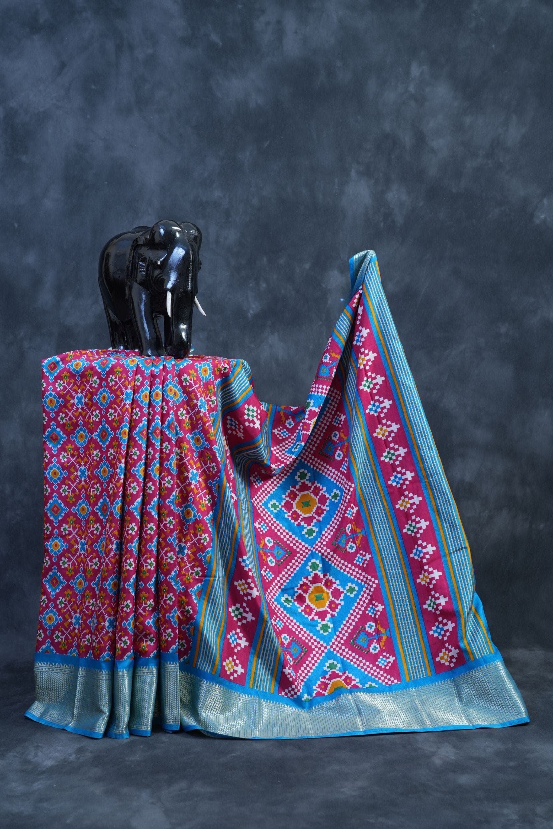 Elegant Kanchipuram Semi Silk Saree with Intricate Ikkat Design Saree JCS Fashions