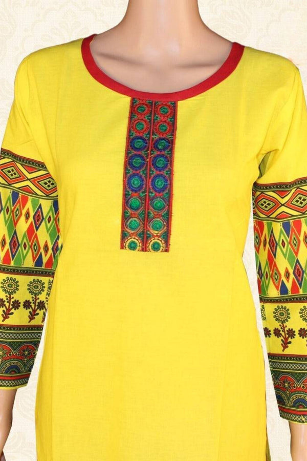 Yellow Cotton Kurtis | Summer Casual Wear Collection Kurti