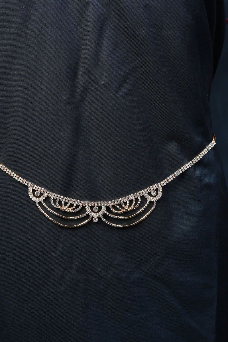 JCS Fashion's Elegant Jewelry Stone Hip Chain with Luminous Dangles