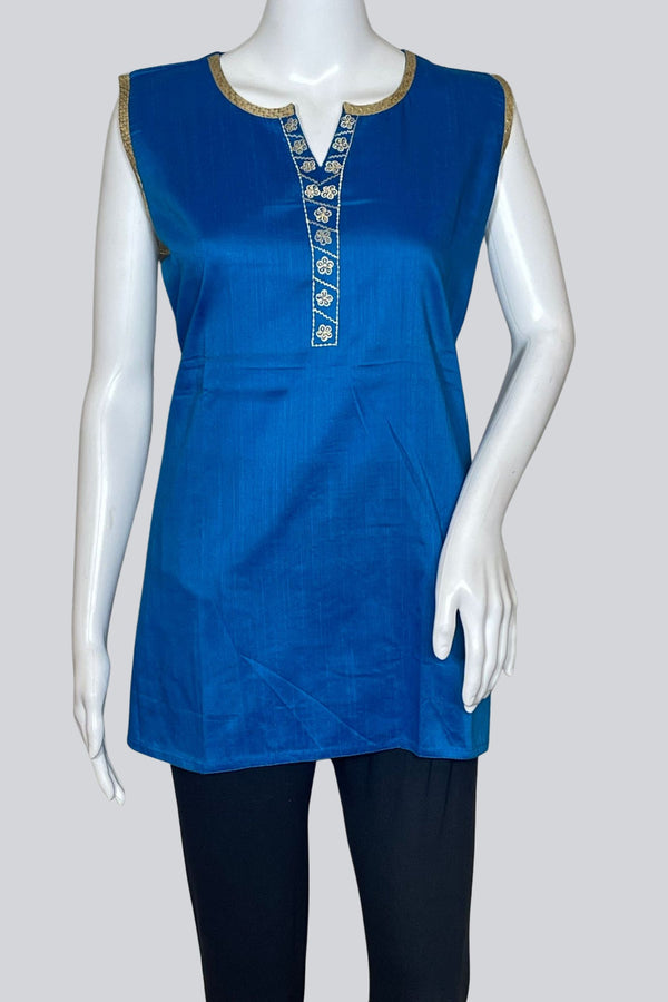 Chic 28" Silk Cotton Kurti: Elegant Embroidery by JCS Fashions