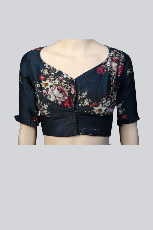 Chic Comfort: JCS Exclusive Digital Print Front Open Blouse in Soft Cotton