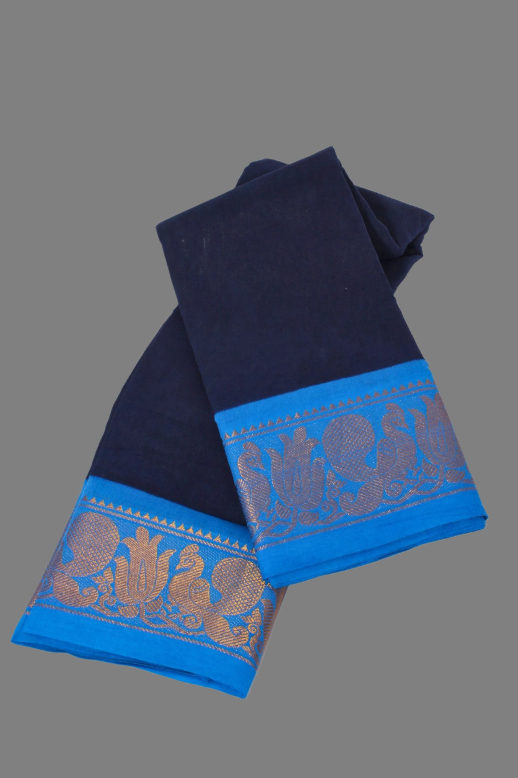 Authentic Madurai Sungudi Cotton Saree with Peacock Border - JCSFashions Saree JCS Fashions