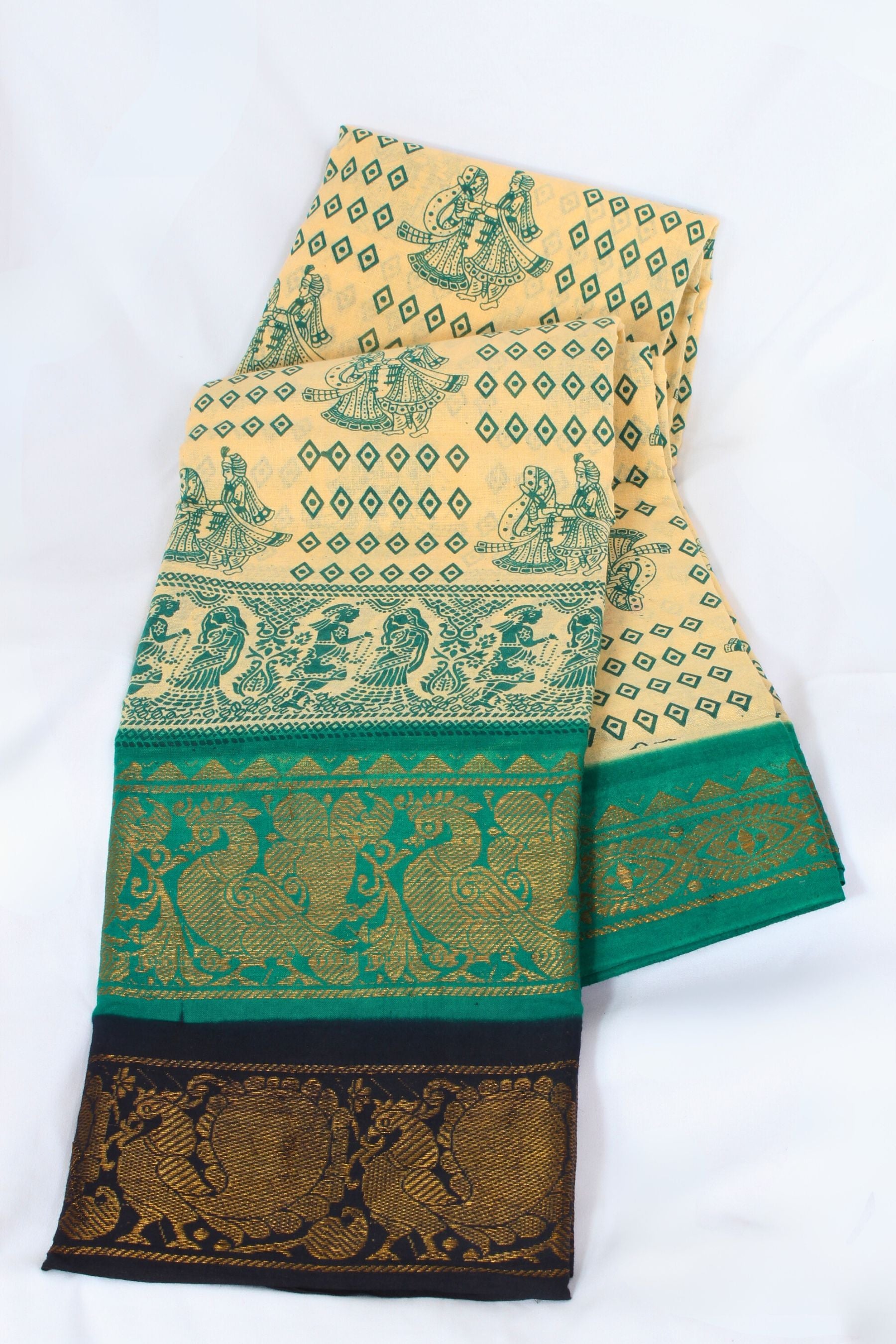 Madurai Pure Sungudi Cotton Saree with Elegant Double Borders Saree JCS Fashions