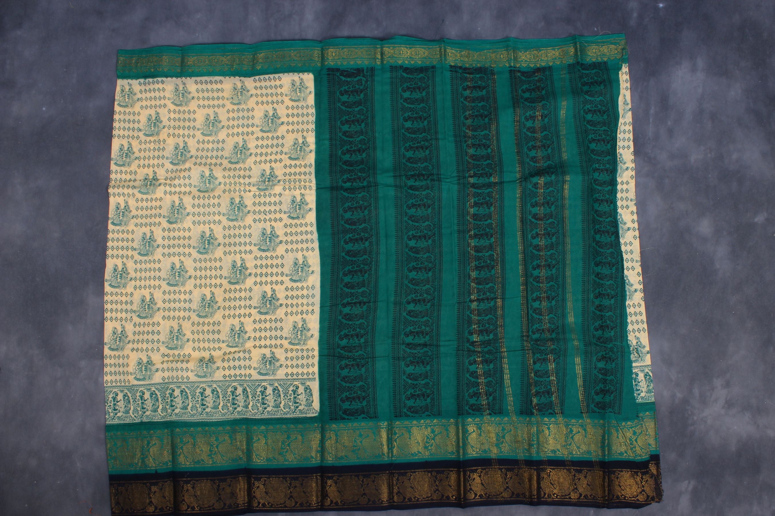 Madurai Pure Sungudi Cotton Saree with Elegant Double Borders Saree JCS Fashions