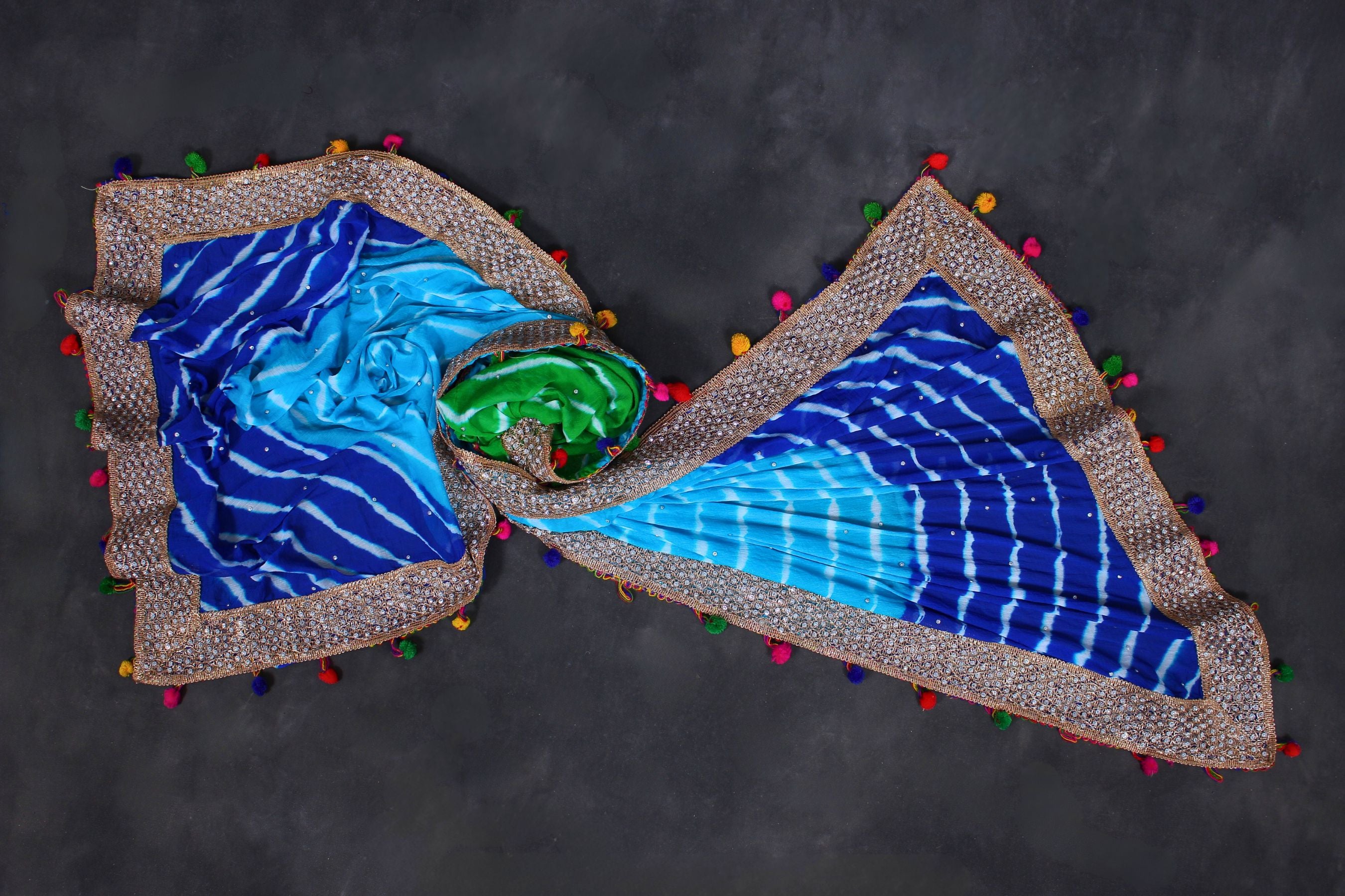 Vibrant Bandhani Art Silk Dupatta with Elegant Tassels