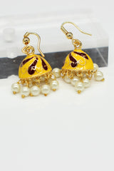 Jhumka Earrings With Imitation Pearls For Women, Hoop type