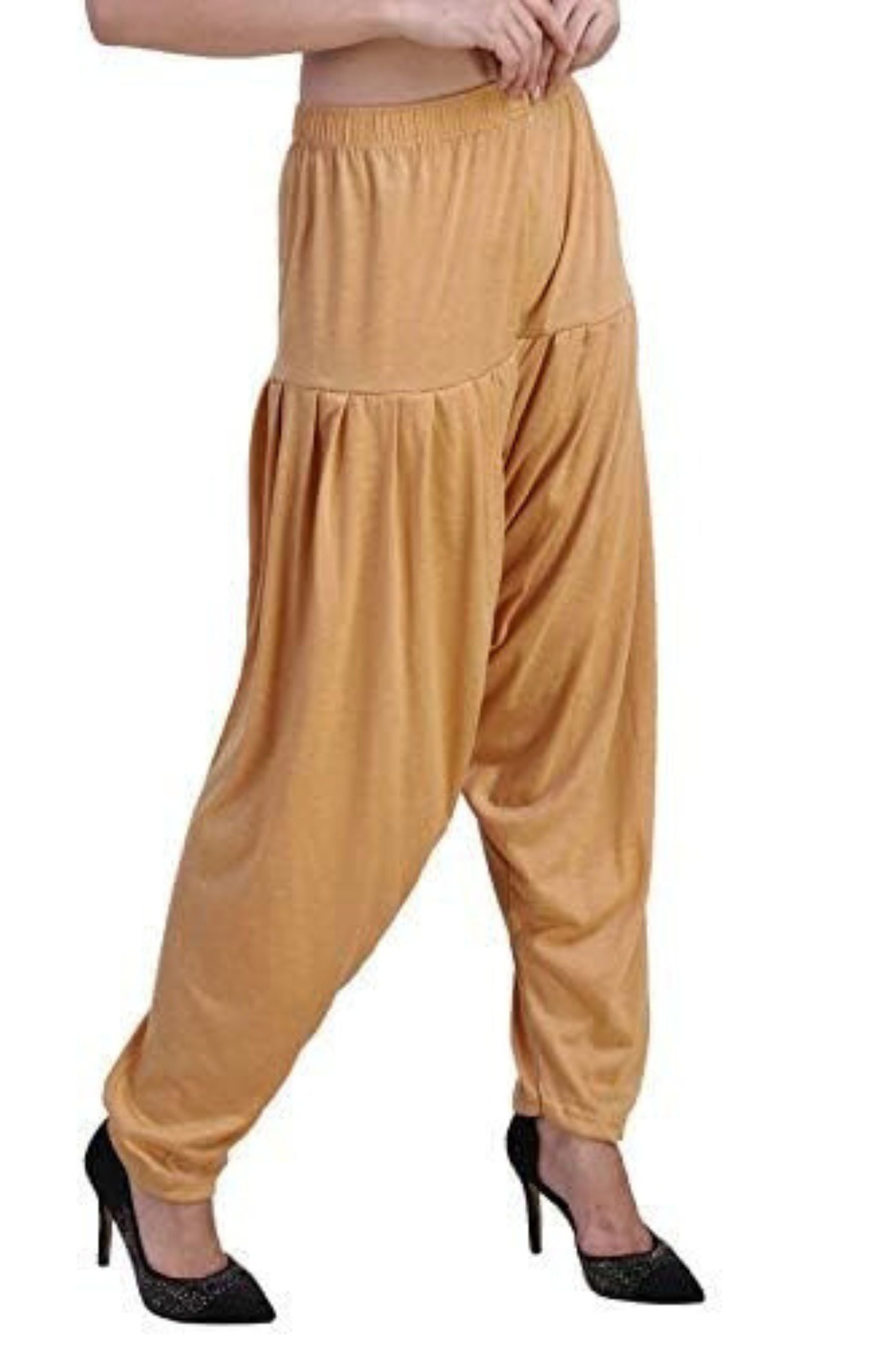 Comfortable & Stylish 100% Cotton Patiala Pants for Traditional Attire Patiyala JCS Fashions Cream Free size