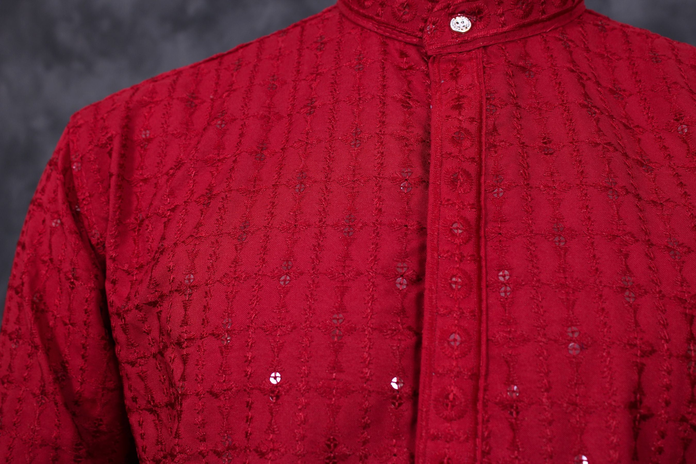 Handcrafted Men's Lakhnavi Kurta with Resham Embroidery - JCS Fashions