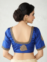 Blue Silk Blouse - Aari & Maggam Work