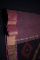 Elegant Cotton Saree with Embossed Design & Pochampally Pallu |JCSFashions