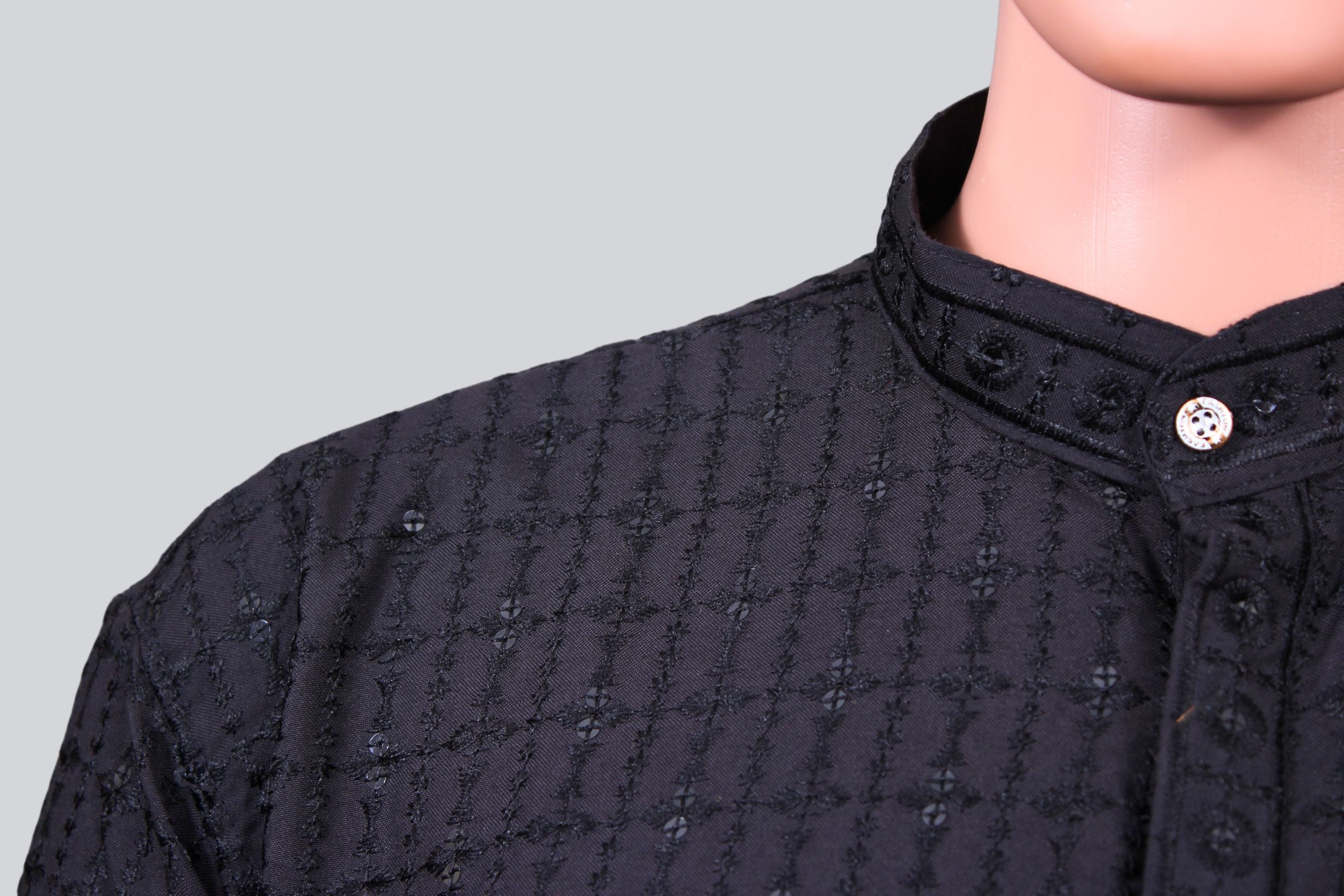 Men's Premium Lakhnavi Kurta-Traditional Embroidery & Sequence Work