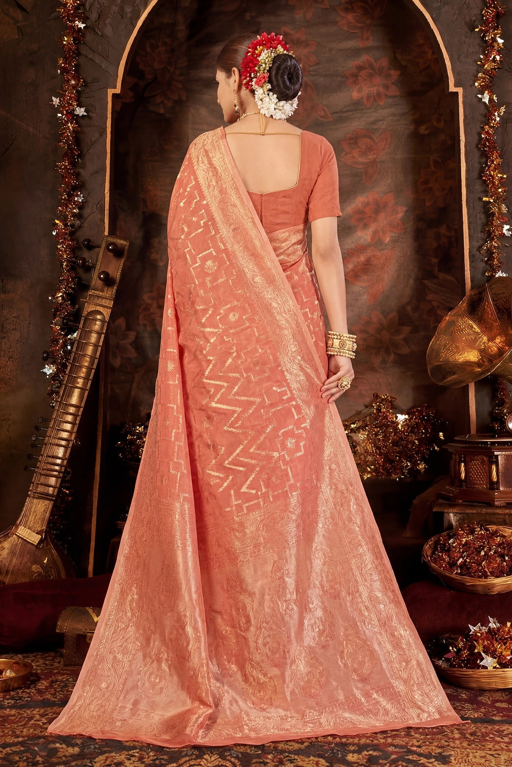 Candy Crush Cotton weaving Saree, beautiful design and light weight saree, saree comes with blouse