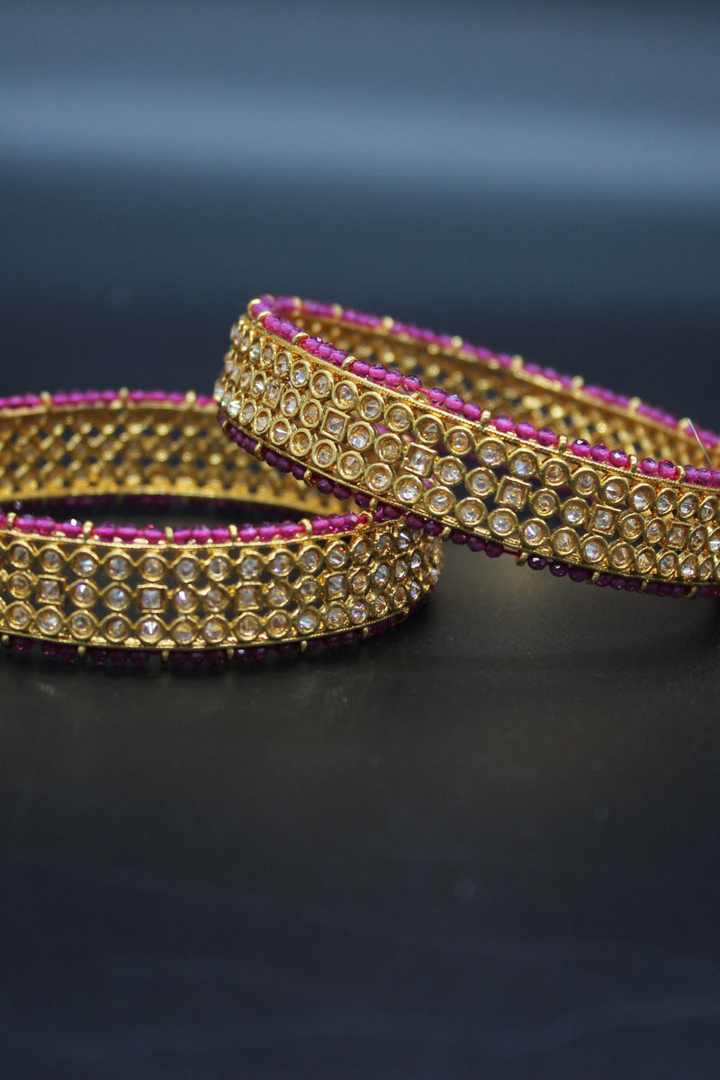 Radiate Elegance: Gold-Polished Stone Bangles | JCS Fashions