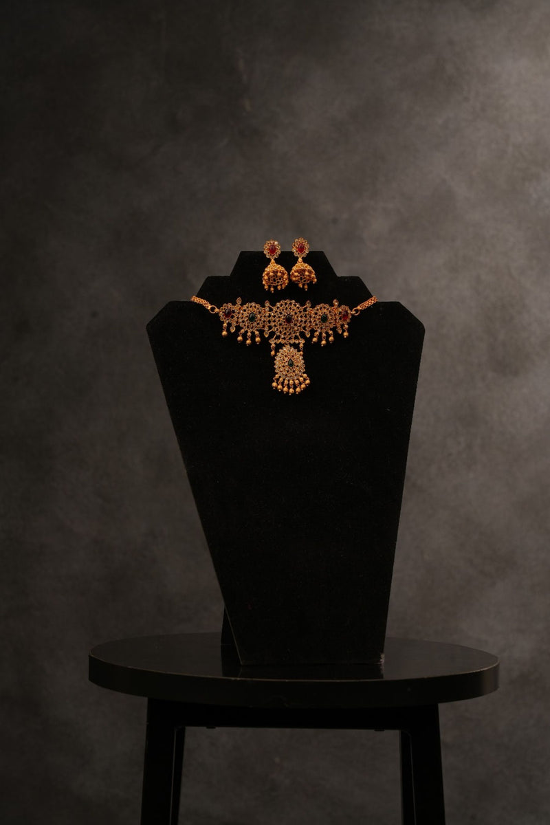 Heritage Grace: Ponniyin Selvan Inspired Matte Finish Choker Necklace