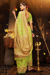 Cotton Shimmer Fabric saree,  saree comes with stone work and grand pallu, designer saree with blouse