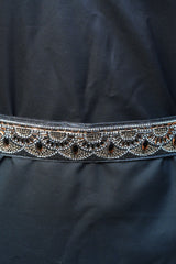 Black Aari Work Hip Belt with Stones - Elevate Your Style at JCSFashions