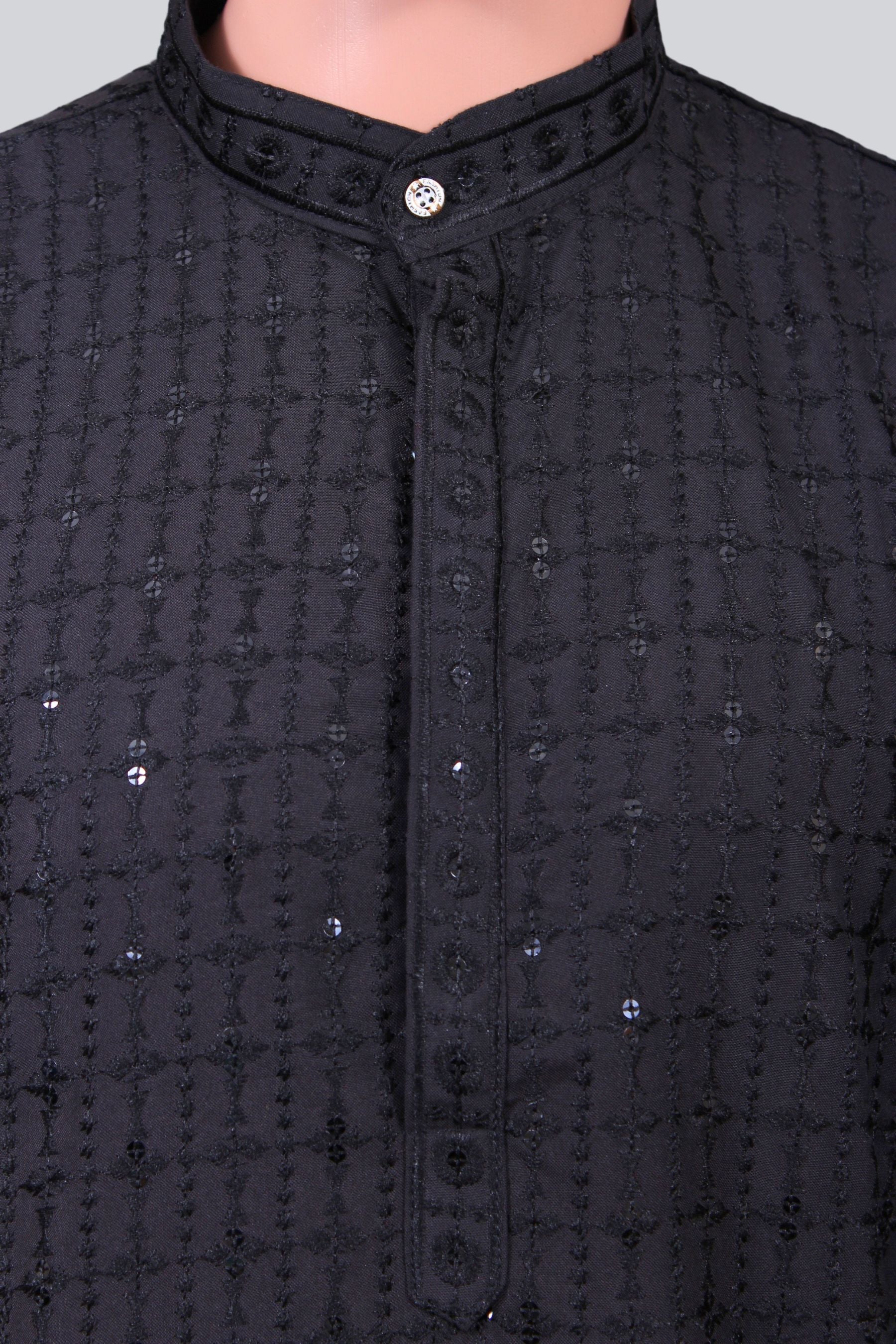 Men's Premium Lakhnavi Kurta-Traditional Embroidery & Sequence Work
