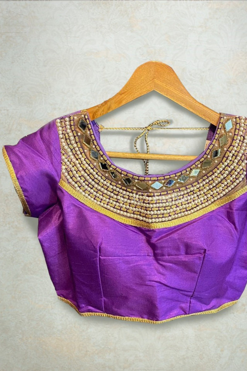 Banarasi Elegance: High-Demand Embroidered Readymade Blouse by JCSFashions