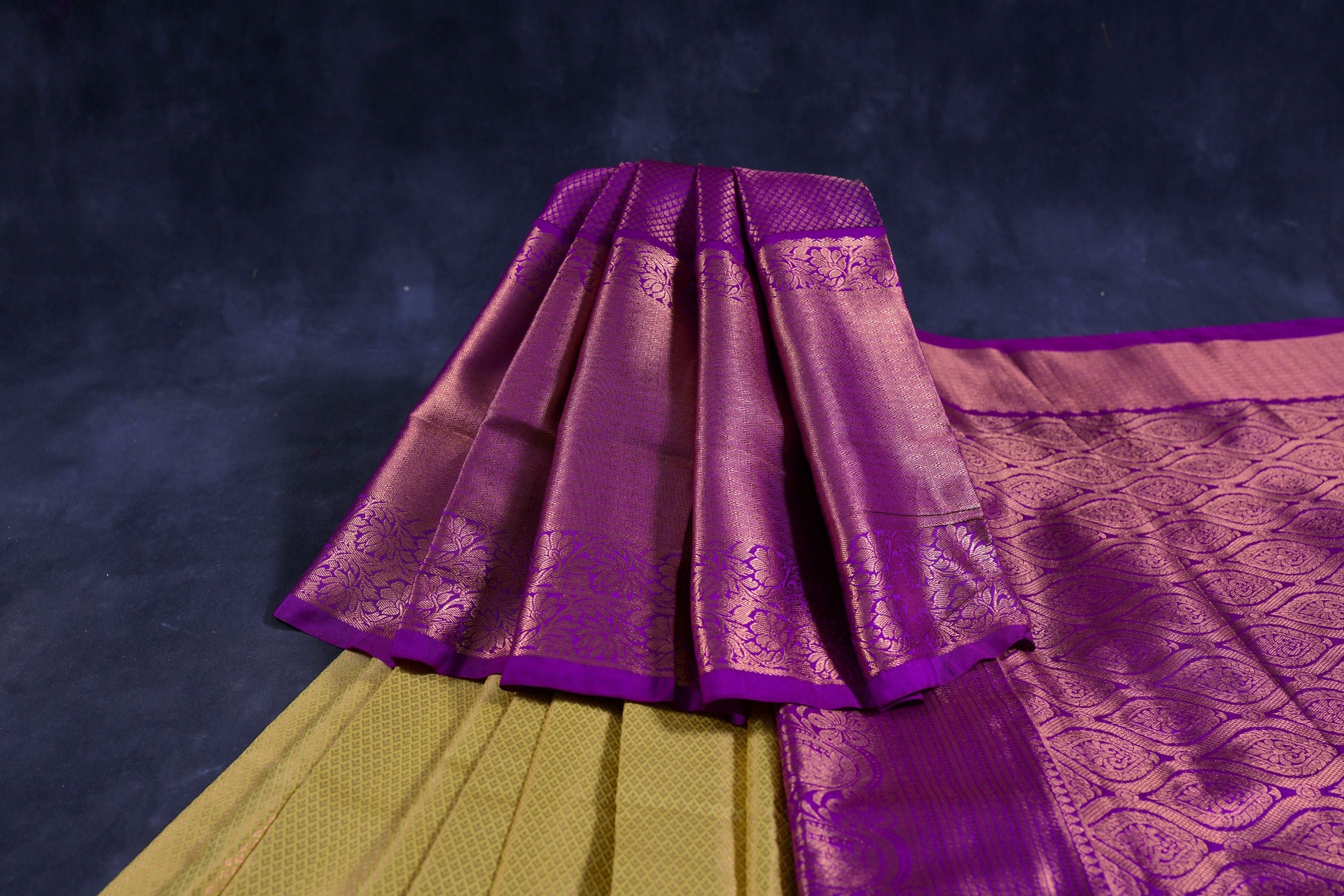 Handcrafted Pure Kanchipuram Silk Saree with Golden Butties Saree JCS Fashions